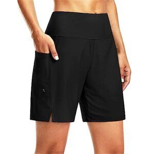 Women's 7" Long Swim Board Shorts High Waisted Quick Dry Beach
